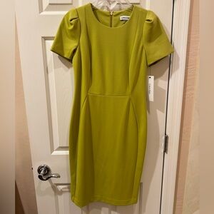 Calvin Klein Women's Lime Green Midi Dress